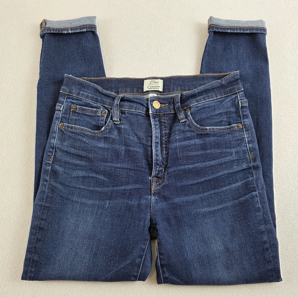 J. Crew 9" High-Rise Toothpick Jeans Med Wash Wmn's 28